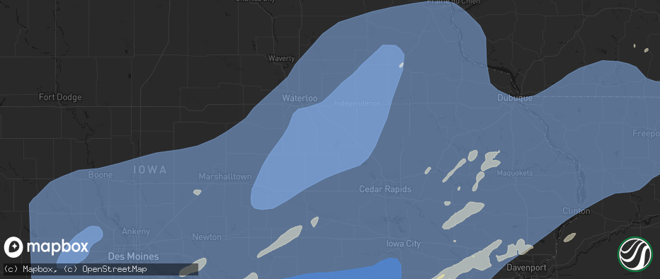 Hail map in Mount Auburn, IA on June 11, 2026