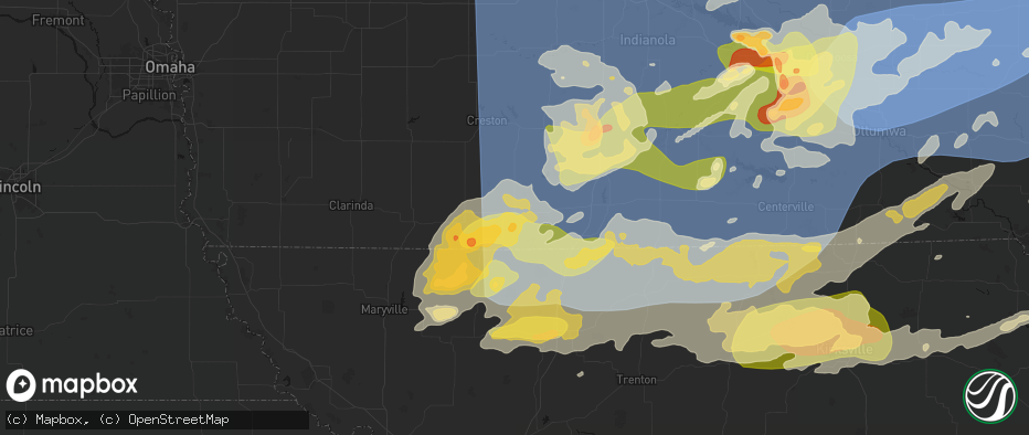 Hail map in Mount Ayr, IA on June 11, 2026