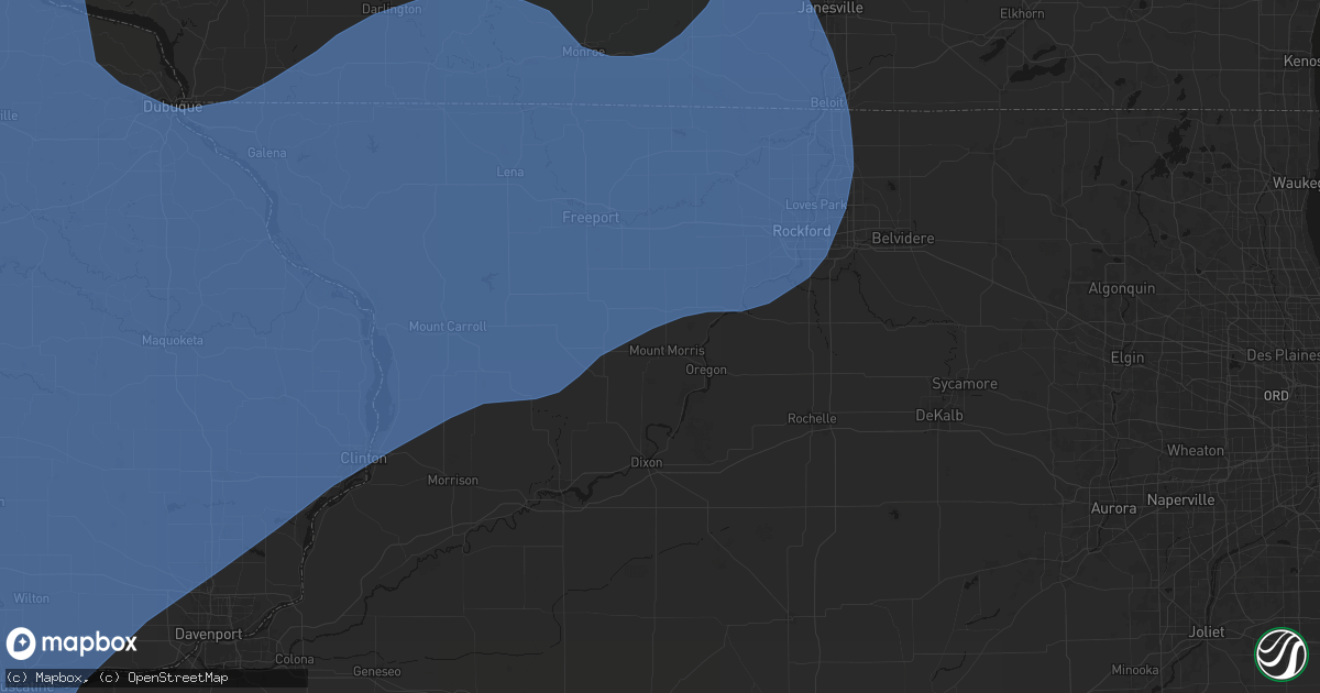 Hail map in Mount Morris, IL on June 11, 2026