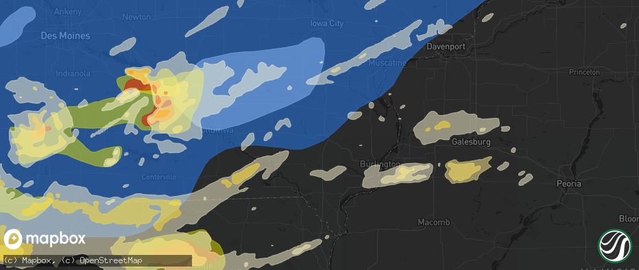 Hail map in Mount Pleasant, IA on June 11, 2026