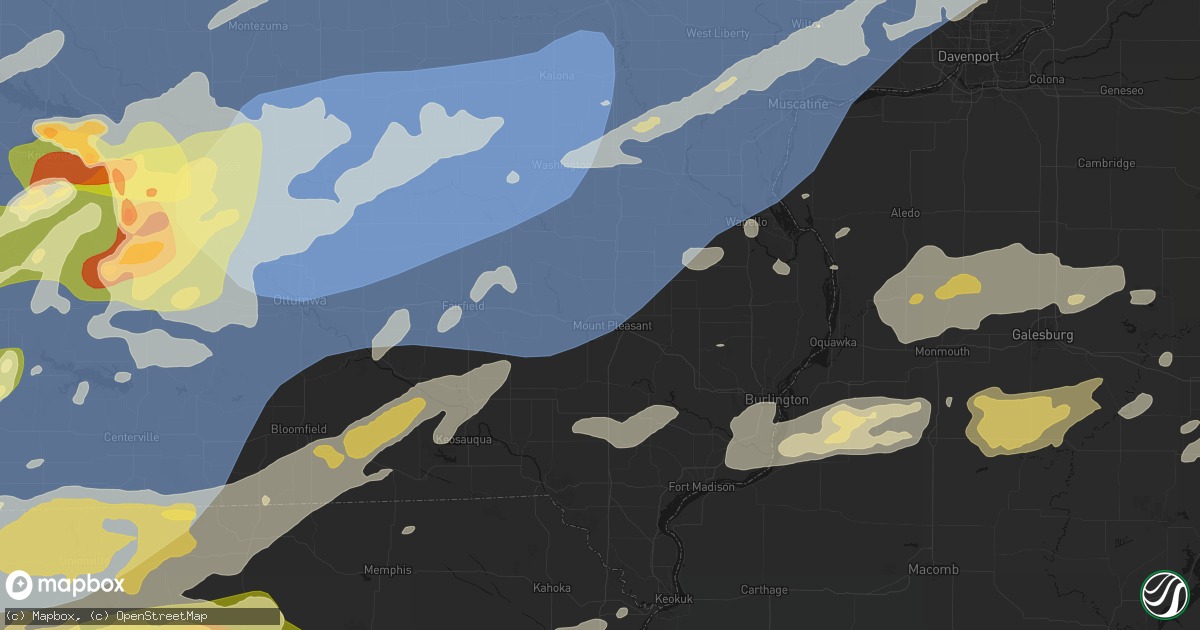 Hail map in Mount Pleasant, IA on June 11, 2026