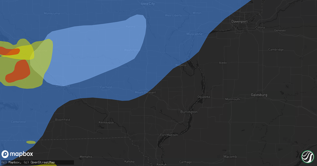 Hail map in Mount Union, IA on June 11, 2026