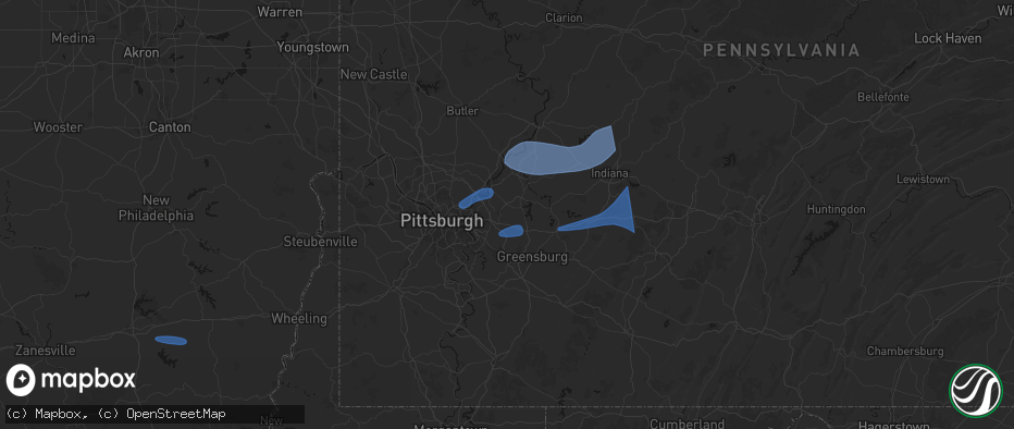 Hail map in Murrysville, PA on June 11, 2026