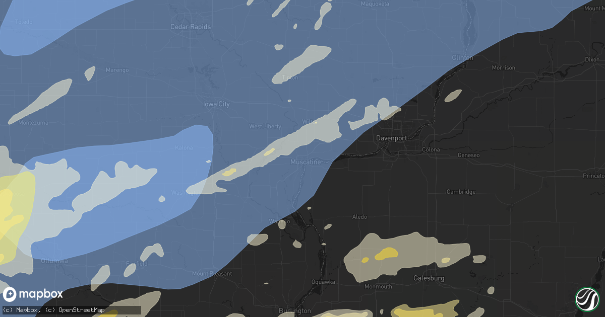 Hail map in Muscatine, IA on June 11, 2026