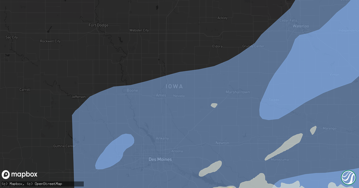 Hail map in Nevada, IA on June 11, 2026
