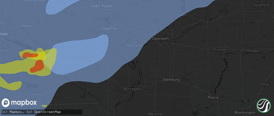 Hail map in New Boston, IL on June 11, 2026