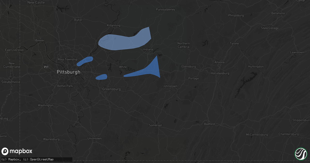Hail map in New Florence, PA on June 11, 2026