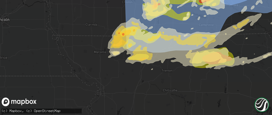 Hail map in New Hampton, MO on June 11, 2026