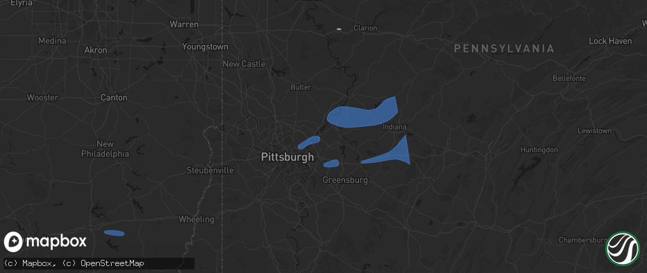 Hail map in New Kensington, PA on June 11, 2026