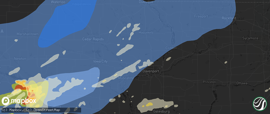 Hail map in New Liberty, IA on June 11, 2026