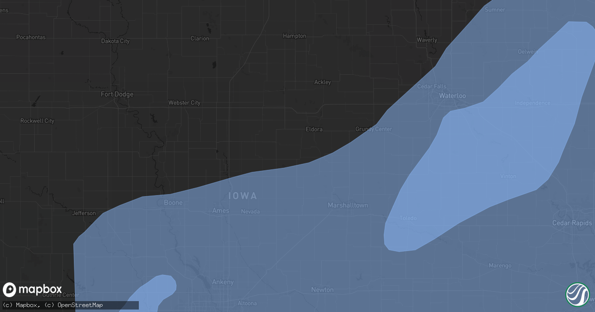 Hail map in New Providence, IA on June 11, 2026