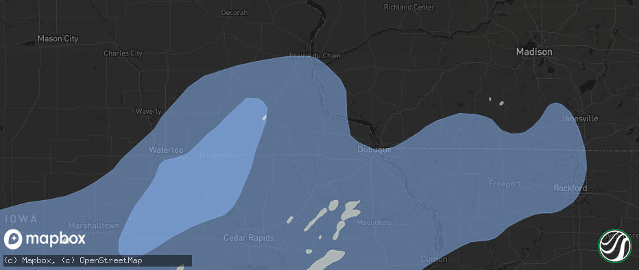 Hail map in New Vienna, IA on June 11, 2026