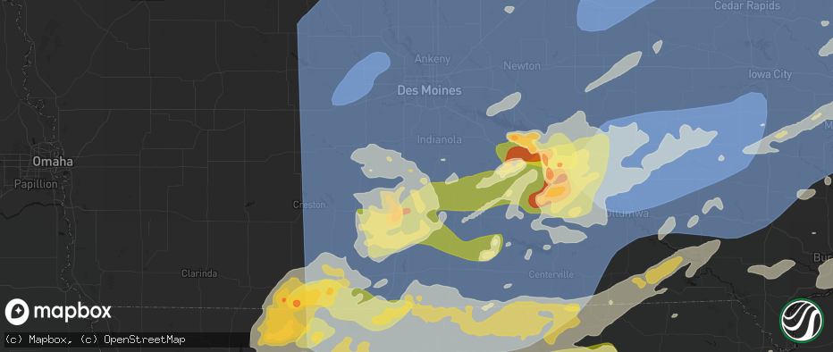 Hail map in New Virginia, IA on June 11, 2026