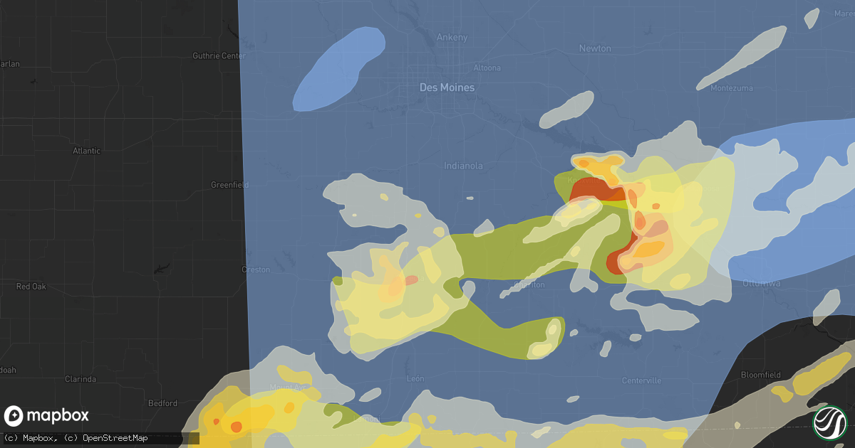 Hail map in New Virginia, IA on June 11, 2026
