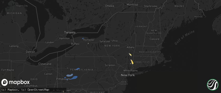 Hail map in New York on June 11, 2026