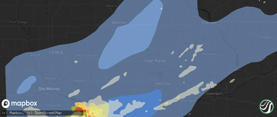 Hail map in Newhall, IA on June 11, 2026