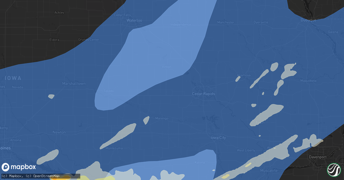 Hail map in Newhall, IA on June 11, 2026