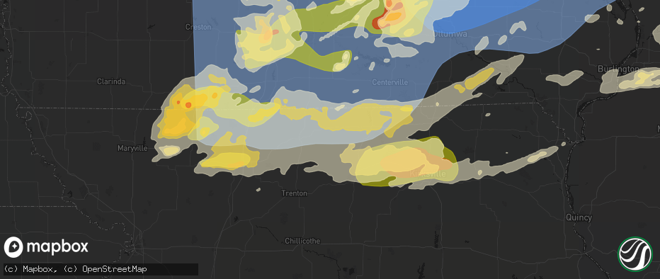 Hail map in Newtown, MO on June 11, 2026