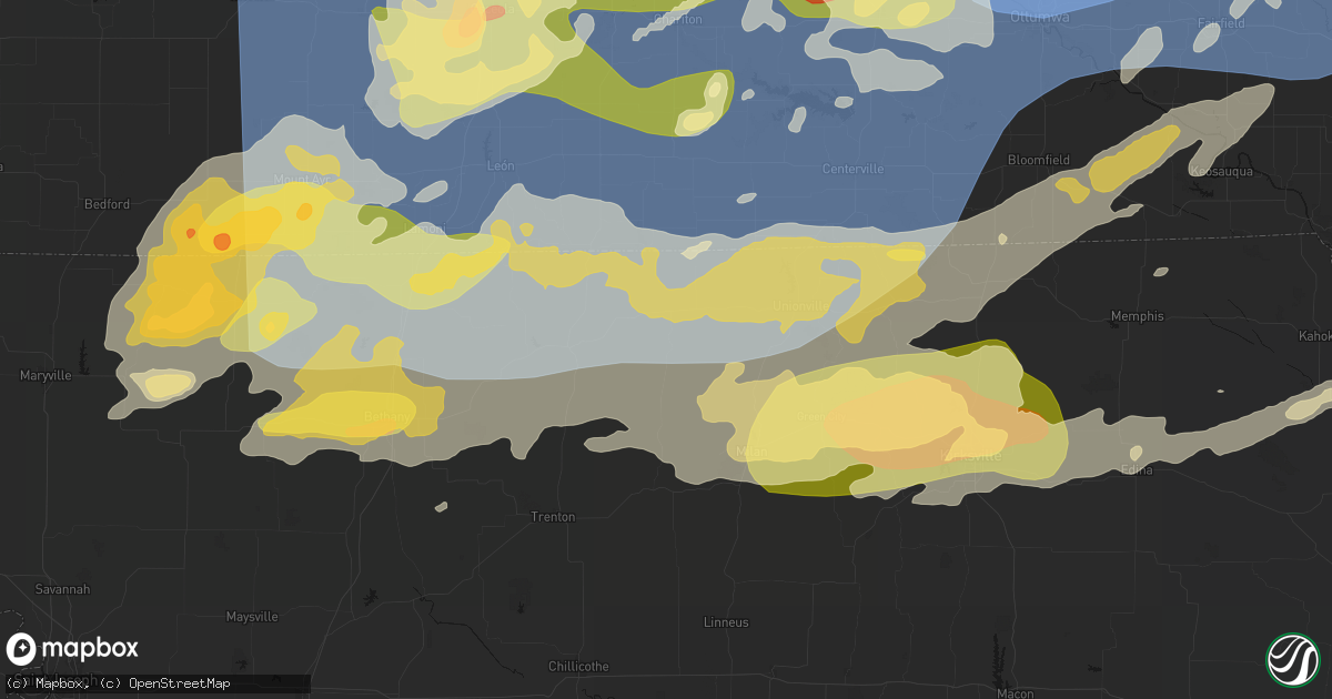 Hail map in Newtown, MO on June 11, 2026