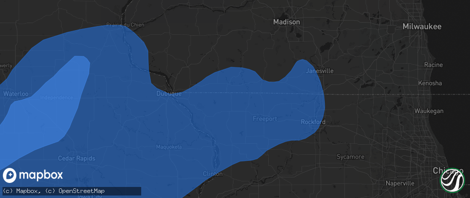 Hail map in Nora, IL on June 11, 2026