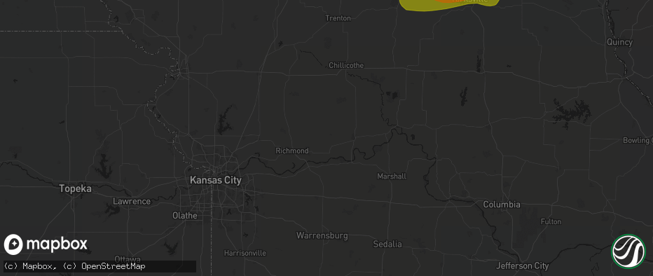 Hail map in Norborne, MO on June 11, 2026