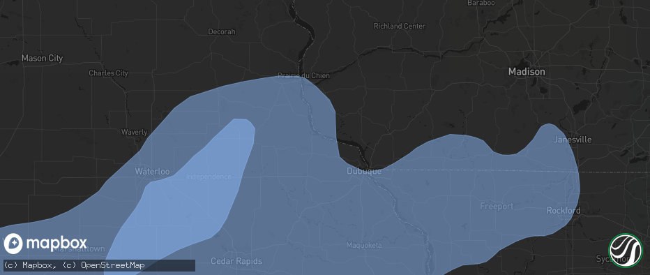 Hail map in North Buena Vista, IA on June 11, 2026