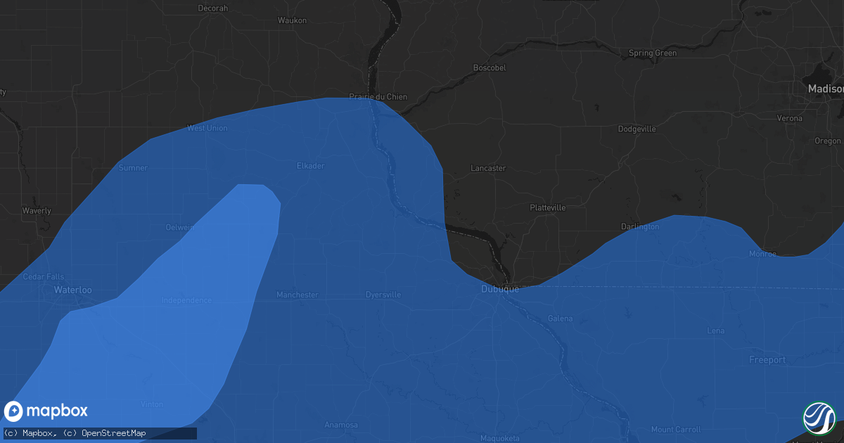 Hail map in North Buena Vista, IA on June 11, 2026