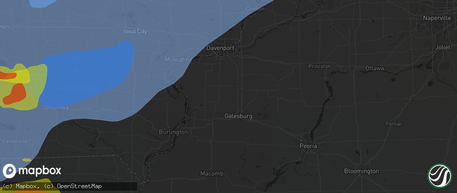 Hail map in North Henderson, IL on June 11, 2026