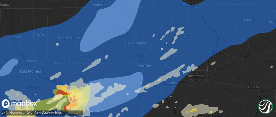 Hail map in North Liberty, IA on June 11, 2026
