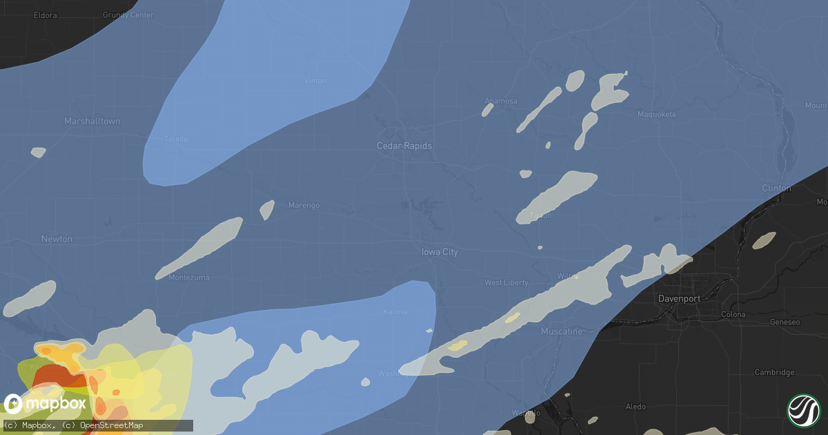 Hail map in North Liberty, IA on June 11, 2026