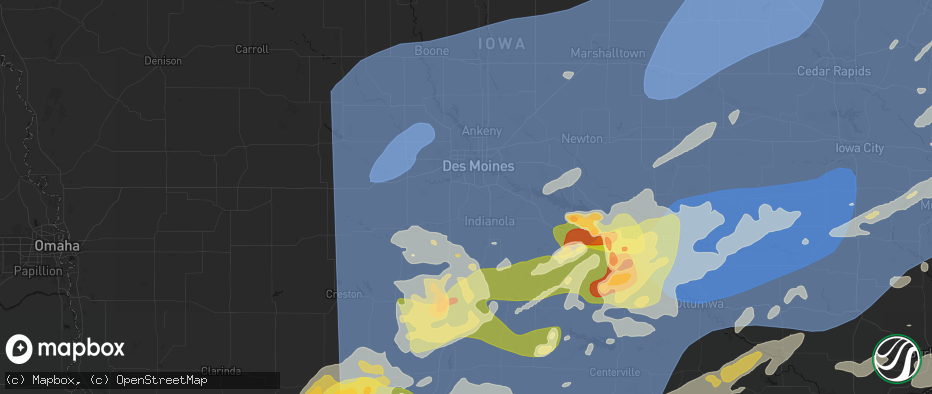 Hail map in Norwalk, IA on June 11, 2026
