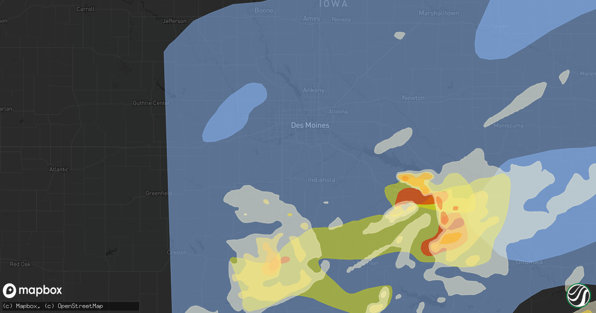 Hail map in Norwalk, IA on June 11, 2026