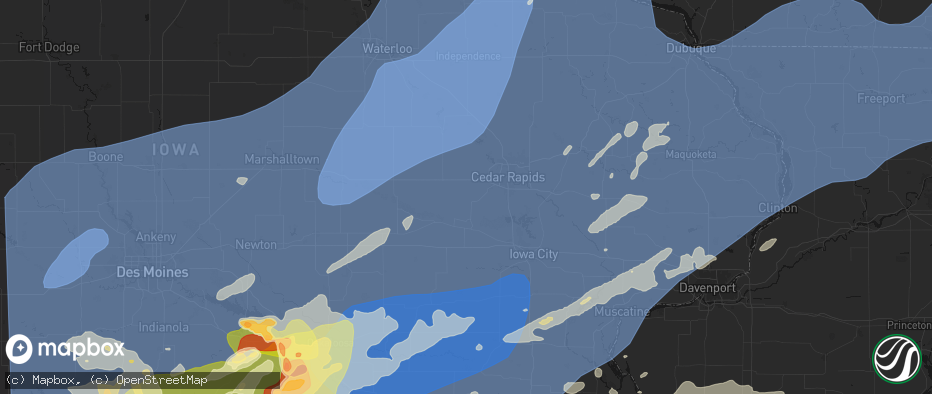 Hail map in Norway, IA on June 11, 2026