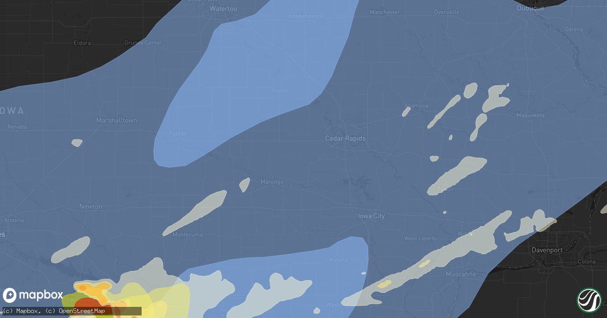 Hail map in Norway, IA on June 11, 2026