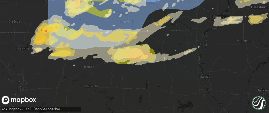 Hail map in Novinger, MO on June 11, 2026
