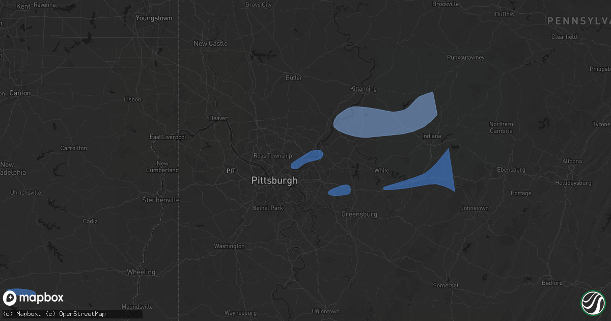 Hail map in Oakmont, PA on June 11, 2026