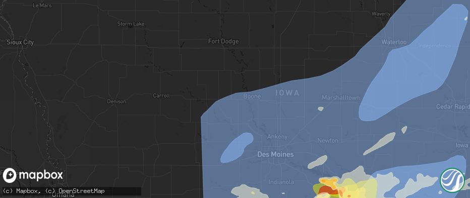 Hail map in Ogden, IA on June 11, 2026