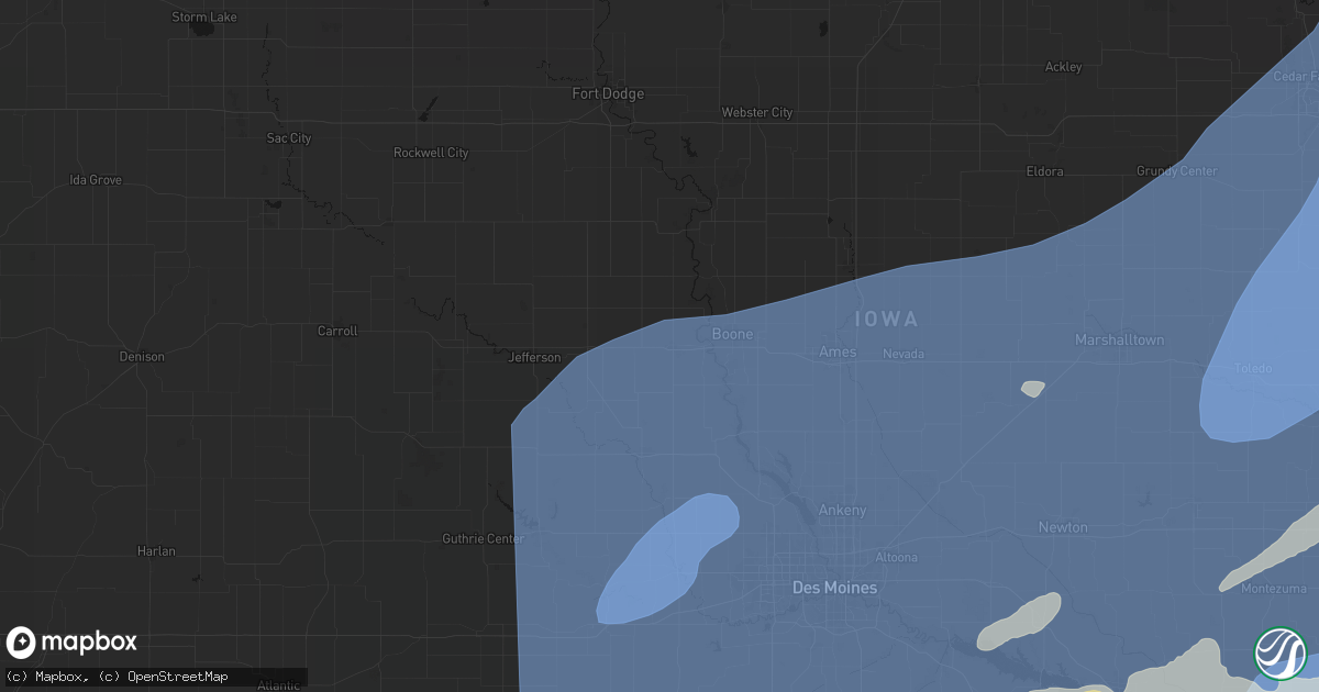 Hail map in Ogden, IA on June 11, 2026