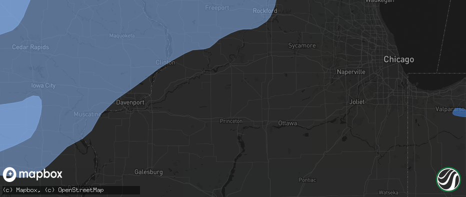 Hail map in Ohio, IL on June 11, 2026