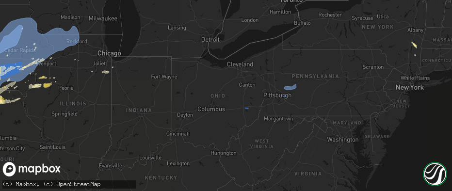 Hail map in Ohio on June 11, 2026