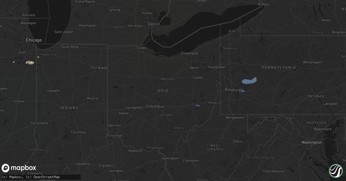 Hail map in Ohio on June 11, 2026