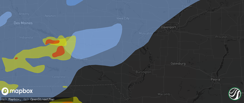 Hail map in Olds, IA on June 11, 2026
