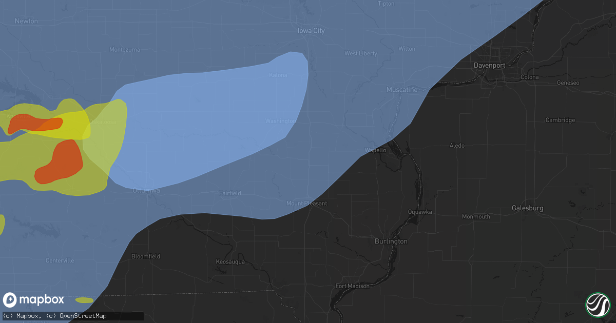 Hail map in Olds, IA on June 11, 2026