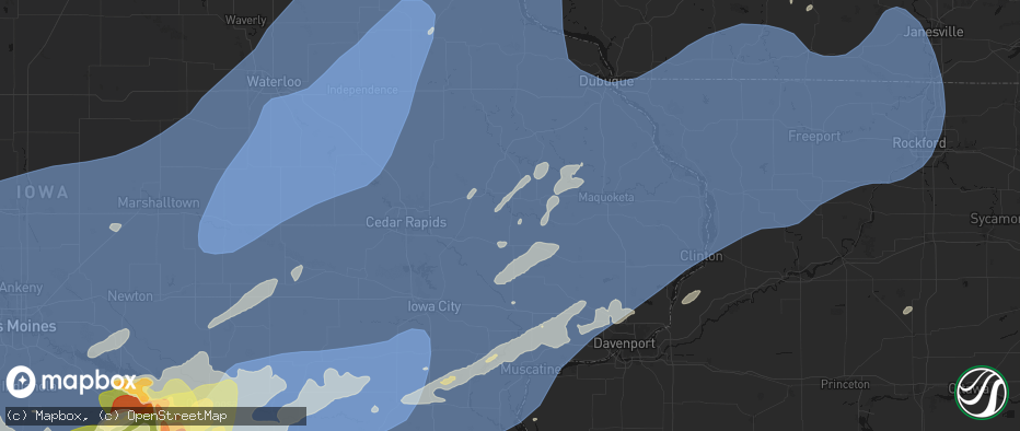 Hail map in Olin, IA on June 11, 2026