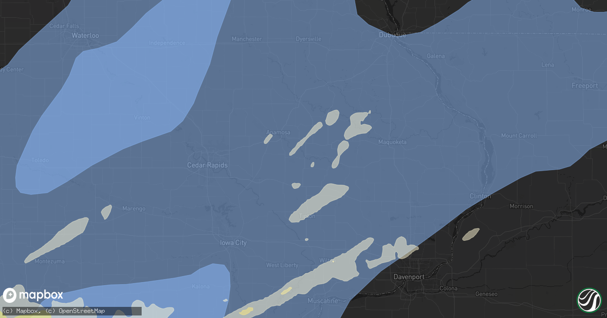 Hail map in Olin, IA on June 11, 2026