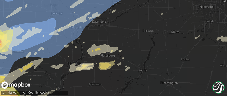 Hail map in Oneida, IL on June 11, 2026