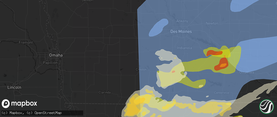 Hail map in Orient, IA on June 11, 2026
