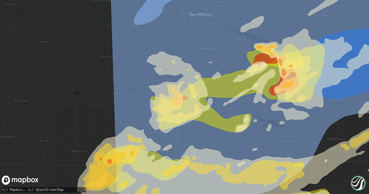 Hail map in Osceola, IA on June 11, 2026