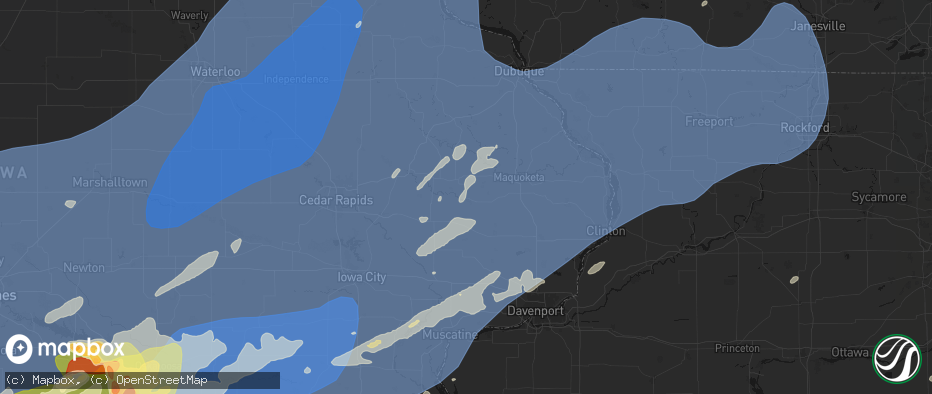 Hail map in Oxford Junction, IA on June 11, 2026