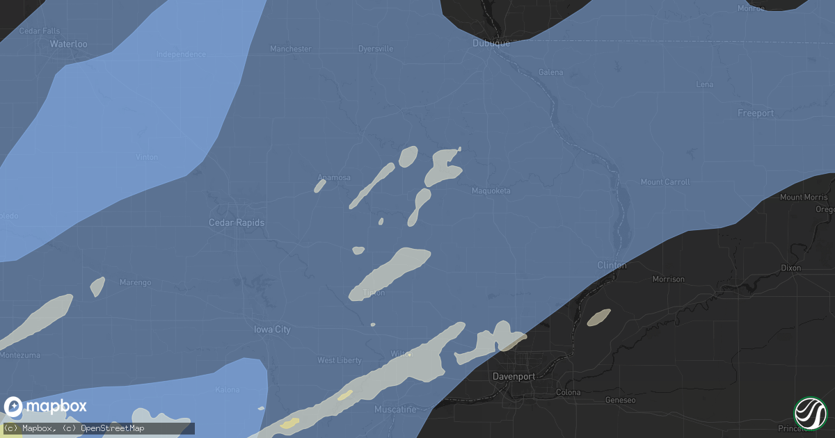 Hail map in Oxford Junction, IA on June 11, 2026